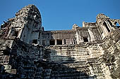Angkor Wat temple, the central group 'Bakan' interrupted by stairs ascending in a single flight of steps to the top level. 
